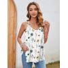 Zeagoo Women Flowy Tank Tops Casual Summer Tops Sexy Tank Tops Spaghetti Strap V Neck Sleeveless Tunic Camisoles Dusty Pink(Blue Flower)