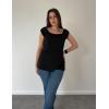 Zeagoo Women Summer Tops Cute Square Neck Tank Tops Loose Dressy Casual Shirts Cap Sleeve Tunic Tops(Black)