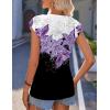Zeagoo Women Summer Tops Cute Square Neck Tank Tops Loose Dressy Casual Shirts Cap Sleeve Tunic Tops(Flower Purple)