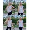 Zeagoo Women Summer Tops Cute Square Neck Tank Tops Loose Dressy Casual Shirts Cap Sleeve Tunic Tops(Flower White)