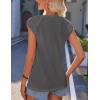 Zeagoo Women Summer Tops Cute Square Neck Tank Tops Loose Dressy Casual Shirts Cap Sleeve Tunic Tops(Grey)