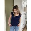 Zeagoo Women Summer Tops Cute Square Neck Tank Tops Loose Dressy Casual Shirts Cap Sleeve Tunic Tops(Navy Blue)