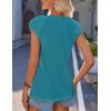 Zeagoo Women Summer Tops Cute Square Neck Tank Tops Loose Dressy Casual Shirts Cap Sleeve Tunic Tops(Peacock Blue)
