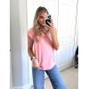 Zeagoo Women Summer Tops Cute Square Neck Tank Tops Loose Dressy Casual Shirts Cap Sleeve Tunic Tops(Pink)