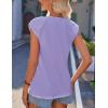 Zeagoo Women Summer Tops Cute Square Neck Tank Tops Loose Dressy Casual Shirts Cap Sleeve Tunic Tops(Purple)