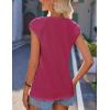 Zeagoo Women Summer Tops Cute Square Neck Tank Tops Loose Dressy Casual Shirts Cap Sleeve Tunic Tops(Rose)
