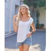 Zeagoo Women Summer Tops Cute Square Neck Tank Tops Loose Dressy Casual Shirts Cap Sleeve Tunic Tops(White)