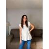 Zeagoo Women Summer Tops Cute Square Neck Tank Tops Loose Dressy Casual Shirts Cap Sleeve Tunic Tops(White)