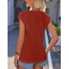 Zeagoo Women Summer Tops Cute Square Neck Tank Tops Loose Dressy Casual Shirts Cap Sleeve Tunic Tops(Wine Red)