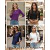 Zeagoo Women Tops 3 Pack 3/4 Sleeve Crewneck Cute Basics Tees Casual Fashion Spring Summer T Shirts Business Work Tee Top(Black-navy Blue-fuchsia)