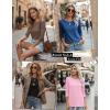 Zeagoo Women Tops 3 Pack 3/4 Sleeve Crewneck Cute Basics Tees Casual Fashion Spring Summer T Shirts Business Work Tee Top(Black-pink-blue)