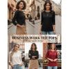 Zeagoo Women Tops 3 Pack 3/4 Sleeve Crewneck Cute Basics Tees Casual Fashion Spring Summer T Shirts Business Work Tee Top(Black-red-apricot)