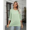 Zeagoo Women Tops 3 Pack 3/4 Sleeve Crewneck Cute Basics Tees Casual Fashion Spring Summer T Shirts Business Work Tee Top(Black-red-green)