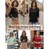Zeagoo Women Tops 3 Pack 3/4 Sleeve Crewneck Cute Basics Tees Casual Fashion Spring Summer T Shirts Business Work Tee Top(Black-red-green)