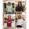 Zeagoo Women Tops 3 Pack 3/4 Sleeve Crewneck Cute Basics Tees Casual Fashion Spring Summer T Shirts Business Work Tee Top(Black-red-green)