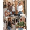 Zeagoo Women Tops 3 Pack 3/4 Sleeve Crewneck Cute Basics Tees Casual Fashion Spring Summer T Shirts Business Work Tee Top(Black-white-army Green)
