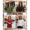 Zeagoo Women Tops 3 Pack 3/4 Sleeve Crewneck Cute Basics Tees Casual Fashion Spring Summer T Shirts Business Work Tee Top(Black-white-army Green)