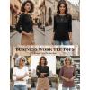 Zeagoo Women Tops 3 Pack 3/4 Sleeve Crewneck Cute Basics Tees Casual Fashion Spring Summer T Shirts Business Work Tee Top(Black-white-coffee)