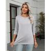 Zeagoo Women Tops 3 Pack 3/4 Sleeve Crewneck Cute Basics Tees Casual Fashion Spring Summer T Shirts Business Work Tee Top(Black-white-grey)