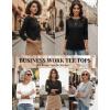 Zeagoo Women Tops 3 Pack 3/4 Sleeve Crewneck Cute Basics Tees Casual Fashion Spring Summer T Shirts Business Work Tee Top(Black-white-grey)