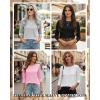 Zeagoo Women Tops 3 Pack 3/4 Sleeve Crewneck Cute Basics Tees Casual Fashion Spring Summer T Shirts Business Work Tee Top(Black-white-pink)
