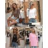 Zeagoo Women Tops 3 Pack 3/4 Sleeve Crewneck Cute Basics Tees Casual Fashion Spring Summer T Shirts Business Work Tee Top(Black-white-pink)