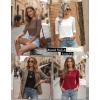 Zeagoo Women Tops 3 Pack 3/4 Sleeve Crewneck Cute Basics Tees Casual Fashion Spring Summer T Shirts Business Work Tee Top(Black-white-red)