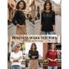 Zeagoo Women Tops 3 Pack 3/4 Sleeve Crewneck Cute Basics Tees Casual Fashion Spring Summer T Shirts Business Work Tee Top(Black-white-red)