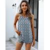 Zeagoo Womens 2026 Halter Neck Tank Tops Casual Sleeveless Pleated Camisole Tops Summer Loose Fit Cami Shirts(Z-blue Floral)