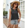 Zeagoo Women’s 3 Pack Tank Tops 2026 Loose Fit High Neck Summer Top Dressy Casual Sleeveless Shirts with Pocket(1-black)