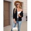 Zeagoo Women’s 3/4 Sleeve Open Front Cropped Knit Cardigan Sweater Casual Bolero Shrugs for Dresses Summer Outfits(Black)