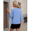 Zeagoo Women’s 3/4 Sleeve Open Front Cropped Knit Cardigan Sweater Casual Bolero Shrugs for Dresses Summer Outfits(Blue)