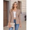 Zeagoo Women’s 3/4 Sleeve Open Front Cropped Knit Cardigan Sweater Casual Bolero Shrugs for Dresses Summer Outfits(Brown)