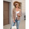 Zeagoo Women’s 3/4 Sleeve Open Front Cropped Knit Cardigan Sweater Casual Bolero Shrugs for Dresses Summer Outfits(Brown)