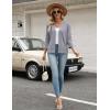Zeagoo Women’s 3/4 Sleeve Open Front Cropped Knit Cardigan Sweater Casual Bolero Shrugs for Dresses Summer Outfits(Grey)