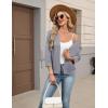Zeagoo Women’s 3/4 Sleeve Open Front Cropped Knit Cardigan Sweater Casual Bolero Shrugs for Dresses Summer Outfits(Grey)