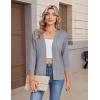 Zeagoo Women’s 3/4 Sleeve Open Front Cropped Knit Cardigan Sweater Casual Bolero Shrugs for Dresses Summer Outfits(Grey)