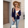 Zeagoo Women’s 3/4 Sleeve Open Front Cropped Knit Cardigan Sweater Casual Bolero Shrugs for Dresses Summer Outfits(Navy Blue)