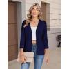 Zeagoo Women’s 3/4 Sleeve Open Front Cropped Knit Cardigan Sweater Casual Bolero Shrugs for Dresses Summer Outfits(Navy Blue)