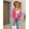 Zeagoo Women’s 3/4 Sleeve Open Front Cropped Knit Cardigan Sweater Casual Bolero Shrugs for Dresses Summer Outfits(Pink)