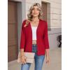 Zeagoo Women’s 3/4 Sleeve Open Front Cropped Knit Cardigan Sweater Casual Bolero Shrugs for Dresses Summer Outfits(Red)