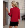 Zeagoo Women’s 3/4 Sleeve Open Front Cropped Knit Cardigan Sweater Casual Bolero Shrugs for Dresses Summer Outfits(Red)