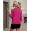 Zeagoo Women’s 3/4 Sleeve Open Front Cropped Knit Cardigan Sweater Casual Bolero Shrugs for Dresses Summer Outfits(Rose Red)
