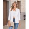 Zeagoo Women’s 3/4 Sleeve Open Front Cropped Knit Cardigan Sweater Casual Bolero Shrugs for Dresses Summer Outfits(White)