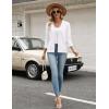 Zeagoo Women’s 3/4 Sleeve Open Front Cropped Knit Cardigan Sweater Casual Bolero Shrugs for Dresses Summer Outfits(White)