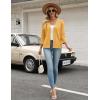 Zeagoo Women’s 3/4 Sleeve Open Front Cropped Knit Cardigan Sweater Casual Bolero Shrugs for Dresses Summer Outfits(Yellow)