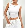 Zeagoo Women’s Going Out Tops Slim Fit Sleeveless Crop Tank Tops Crew Neck Sexy Basic Tee 2025 Fashion Outfits