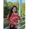 Zeagoo Womens Hawaiian Button Down Shirts Short Sleeve Casual Floral Tropical Shirt Summer Beach Shirt Cool Button Up Tops(A-red Christmas Hawaiian)