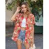 Zeagoo Womens Hawaiian Button Down Shirts Short Sleeve Casual Floral Tropical Shirt Summer Beach Shirt Cool Button Up Tops(A-red Tropical)