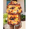 Zeagoo Womens Hawaiian Button Down Shirts Short Sleeve Casual Floral Tropical Shirt Summer Beach Shirt Cool Button Up Tops(Orange Hawaiian)